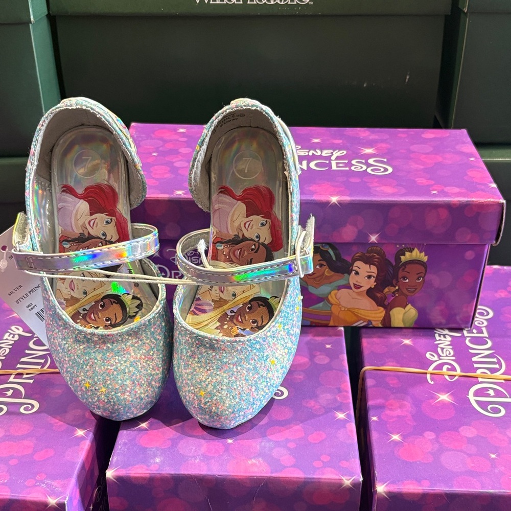 Disney Princess Sparkle Shoes with Multicolor Glitter